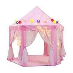 GENERICO - Carpa Castillo Princesa Princess Niña Casa Jardin Patio Con Luces Color Rosa