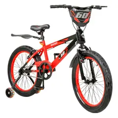 NANOFORT - Bicicleta Infantil Rin 20 Niños Rojo Luces Led Auxiliares