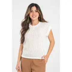 RAGGED - Blusa tejida opaly Marfil