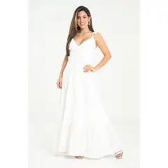 RAGGED - Vestido largo xhena Blanco crudo