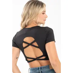 RAGGED - Crop top dhede Negro
