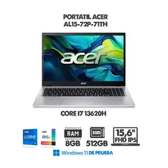 ACER - PORTATIL ASPIRE LITE - INTEL CORE I7 13620H - 156 FULL HD IPS - RAM 8GB DDR5 - SSD 512GB M2