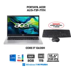 ACER - PORTATIL INTEL CORE I7 13620H - 16 FHD IPS - RAM 8GB DDR5 - SSD 1TB M2 + TECLADO Y MOUSE