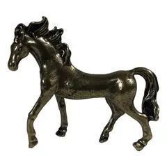 HINDU - Figura Caballo Clasico Mini Tallado En Bronce Macizo Bronce