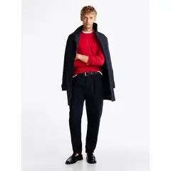 TOMMY HILFIGER - Camiseta roja de manga larga y corte slim