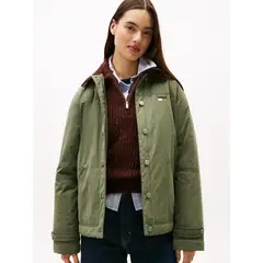 TOMMY HILFIGER - Chaqueta Verde Rompe viento con logo Tommy Jeans