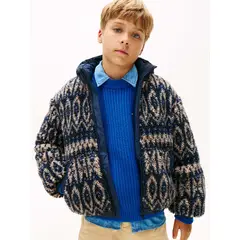 TOMMY HILFIGER - Chaqueta multicolor Para Niño teddy con logo engomado