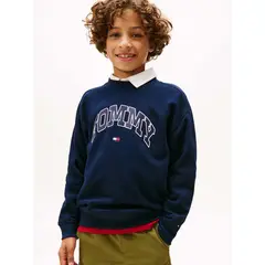 TOMMY HILFIGER - Saco azul de cuello redondo con logo