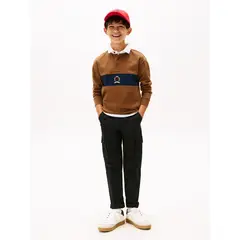 TOMMY HILFIGER - Pantalón negro cargo Essential de Ripstop