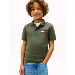 TOMMY HILFIGER - Polo gris Para Niño con bandera bordada en el pecho