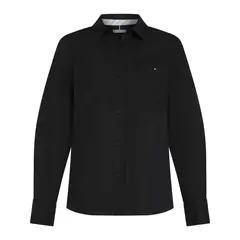 TOMMY HILFIGER - Camisa negra Classic Poplin de manga larga