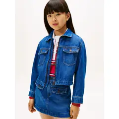 TOMMY HILFIGER - Chaqueta azul Para Niña denim Trucker con cremallera