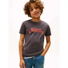 TOMMY HILFIGER - Camiseta blanca con logo gráfico NYC