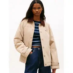 TOMMY HILFIGER - Abrigo beige con parche Tommy para Mujer