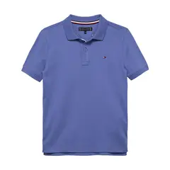TOMMY HILFIGER - Polo azul Para Niño de punto interlock de corte regular