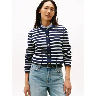 TOMMY HILFIGER - Cárdigan azul con diseño de rayas