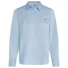 TOMMY HILFIGER - Camisa celeste Classic Poplin de manga larga