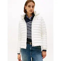 TOMMY HILFIGER - Chaqueta blanca repelente al agua con plumón