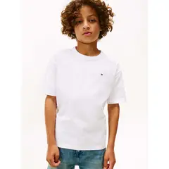 TOMMY HILFIGER - Camiseta blanca de cuello redondo con gráfico
