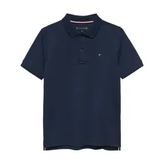 TOMMY HILFIGER - Polo azul Para Niño de punto interlock de corte regular