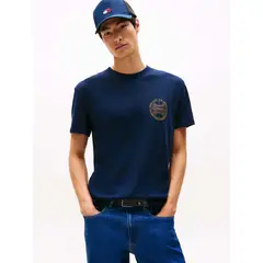 TOMMY HILFIGER - Camiseta azul Heritage con logo de béisbol Tommy Jeans