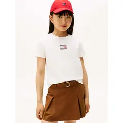TOMMY HILFIGER - Camiseta blanca Para Niña con logo de strass