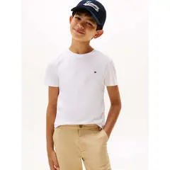 TOMMY HILFIGER - Camiseta blanca Para Niño de punto con logo bordado