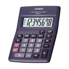 CASIO - Calculadora MW-5V-BK-W-DP 8 Dígitos Negro