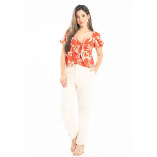 RAGGED - Blusa beach Naranja