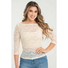 RAGGED - Blusa vanity Marfil