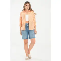 RAGGED - Camisa ferrer rayas Naranja