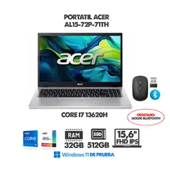 ACER - PORTATIL INTEL CORE I7 13620H - 16 FHD IPS - RAM 32GB DDR5 - SSD 512GB M2 + MOUSE BLUETOOTH