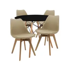 BOXBIT - COMEDOR 4 PUESTOS RENDONDO NEGRO/JOLY_.