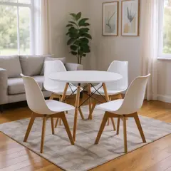 BOXBIT - COMEDOR 4 PUESTOS RENDONDO BLANCO/JOLY