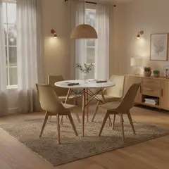 BOXBIT - COMEDOR 4 PUESTOS RENDONDO BLANCO/JOLY