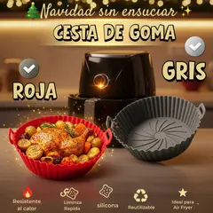 GENERAL - 3 UNIDADES COCA AIR FRYER EN SILICONA RESISTENTE MODELO 2026 COLOR GRIS
