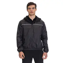 TOTTO - Chaqueta Liviana Con Capota Mosculer Negro Hombre