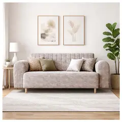 GENERICO - SOFA DE 3 PUESTOS MARSELLA EN TELA ANTIFLUIDOS ARENA