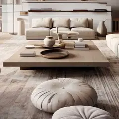 22 GRADOS DECORACION - Mesa de centro Tisu 120cm x 120cm En Laminado Roble