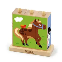 VIGA - Cubos apilables animales granja niños