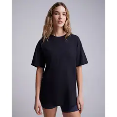 ATMOS - Camiseta Oversize Básica Para Mujer Negro