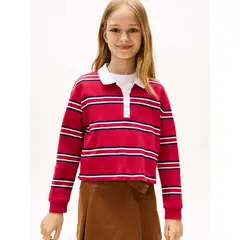 TOMMY HILFIGER - Polo rojo Varsity de manga larga