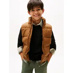 TOMMY HILFIGER - Chaleco café Essential acolchado