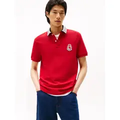 TOMMY HILFIGER - Polo rojo en piqué de corte regular