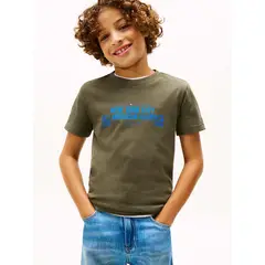 TOMMY HILFIGER - Camiseta gris con logo gráfico NYC