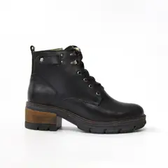 ANTONINA SHOES - Botines en Cuero Negro de Amarrar- Antonina