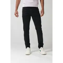 KOAJ - Jean negro tipo skinny ceñido con tiro bajo y cremaller Hombre