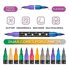 AMERICAN GENERICS - Set de Marcadores con Brillo – 36 Unidades Doble Punta (Modelo 447-36pcs)
