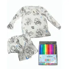 GENERICO - Pijama Infantil con Diseño Coloreable