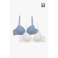 LILI PINK - Brasier en algodón para adolescentes paquete x2